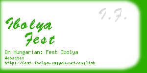 ibolya fest business card